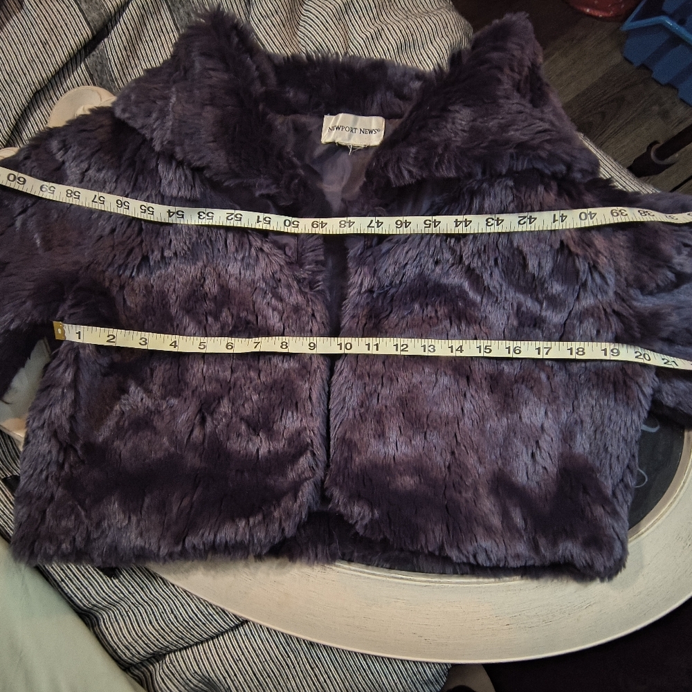 Newport News Plush Purple Teddy Jacket - Picture 6 of 9